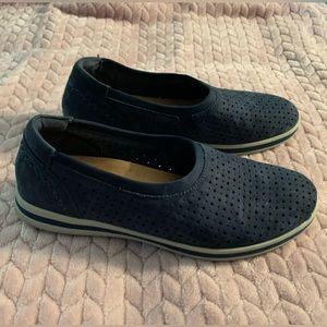 Earth Origins Comfort Navy Blue Slip-on SHOES Genuine Suede size 8